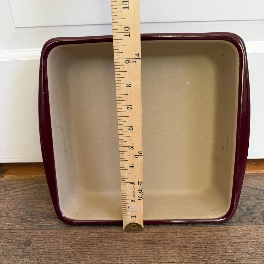 Pampered Chef Square Baker Unisex 9in Cranberry Red - Picture 2 of 14